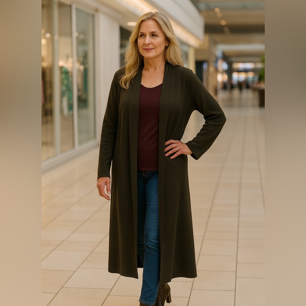 Long Cardigan - olive green